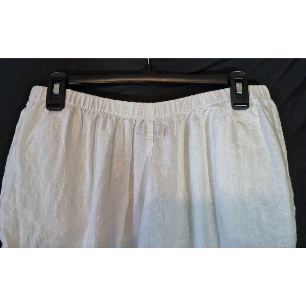 Flax Flowing White Wide Leg Linen Pants Medium - Picture 10 of 10